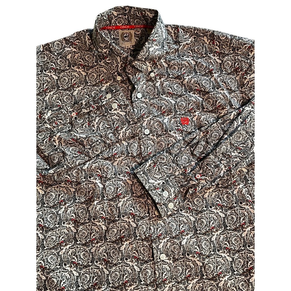 Cinch Men's‎ Medium Shirt Black with white red accents